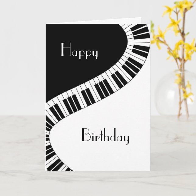 Musical Birthday Card With Piano - 3D Pop-Up Light & Sound Greeting Card For Men, Women, Kids