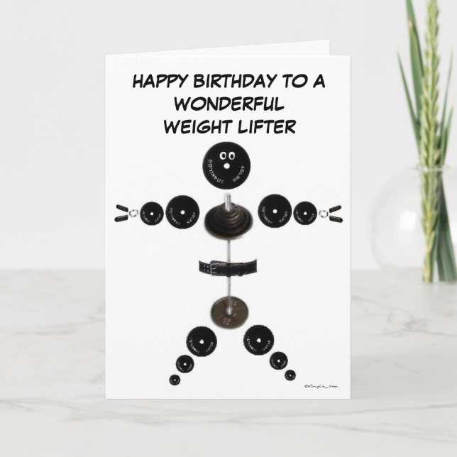 Happy Birthday Weight Lifter Card (Front)