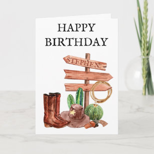 sexy cowboy happy birthday card