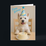 Happy Birthday Westie Birthday Card<br><div class="desc">Westie Birthday Card - Enjoy this cake loving westie and share it with a friend,  family or colleague</div>