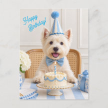 Happy Birthday Westie Birthday Post Card