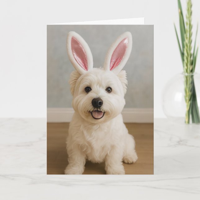 Happy Birthday Westie Easter Card (Front)