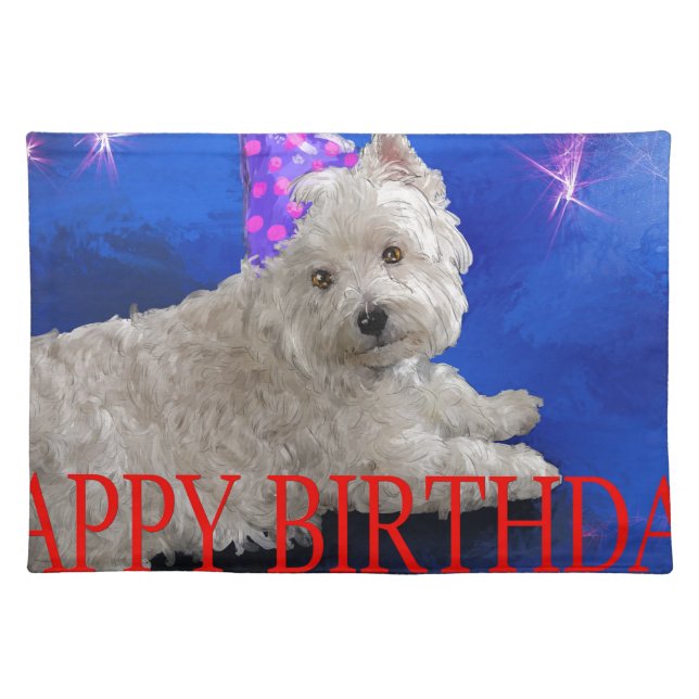 Happy Birthday Westie Placemat (Front)