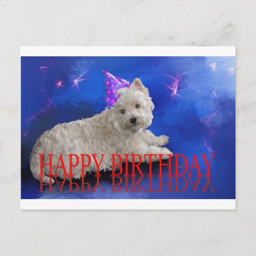 Happy Birthday Westie Postcard