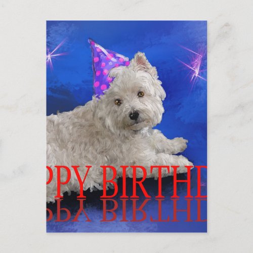 Happy Birthday Westie Postcard