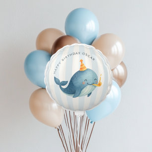 Happy Birthday Whale Balloon Nautical Kids Party