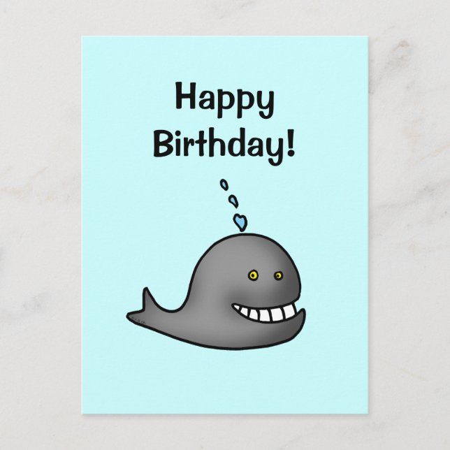 Happy Birthday! (whale) Postcard (Front)