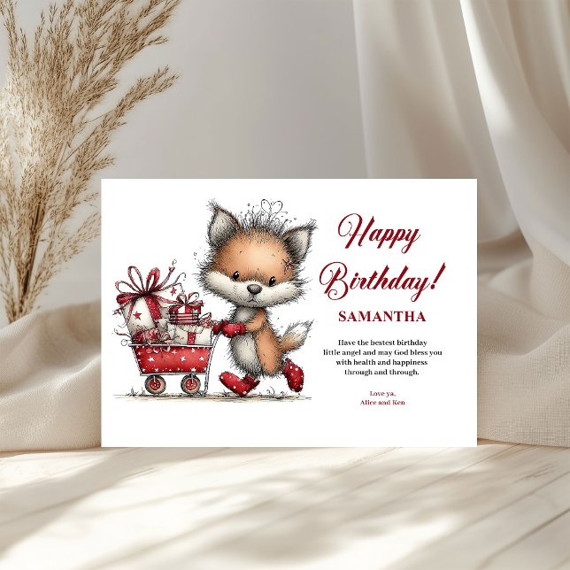 Happy Birthday Whimsical Animals Personalized kids (Happy Birthday Whimsical Animals Personalized kids greeting card)