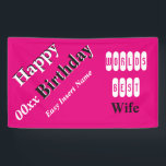 Happy Birthday Wife Banner<br><div class="desc">Make Your Wife Smile With This Delightful Custom Made To Order Banner Just For Her. This banner is super easy to edit plus you can pick mix & match your favourite colors. Every order helps Debra's #Petaid911 Lifelong Rescue Mission at no additional cost to you. Thank You Sincerely, Debra Petaid911...</div>