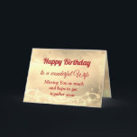 Happy Birthday Wife Card Distance<br><div class="desc">Luxury Gold Distance Happy Birthday Wife personalized Greeting Card.</div>