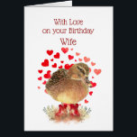 Happy Birthday Wife Cute Duck Red Boots<br><div class="desc">Happy Birthday to a Wife thats as Unique,  whimsical and sweet as a ducky in red rubber boots.  Fun Watercolor duck for that special Wife</div>