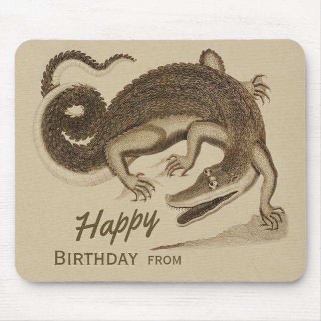 Happy Birthday Wild joyful crocodile CC0896 Mouse Pad (Front)