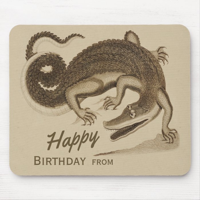 Happy Birthday Wild joyful crocodile CC0896 Mouse Pad