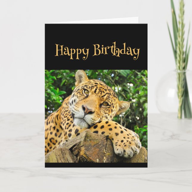  Happy Birthday Wild Thing Leopard Animal Fun Card (Front)
