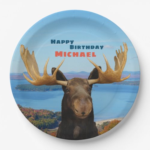 Happy Birthday Wildlife Moose Paper Plates