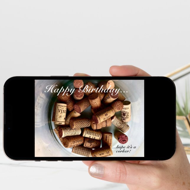Happy birthday wine corks card (Front Digital)
