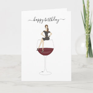 Happy Birthday - Wine Glass Card