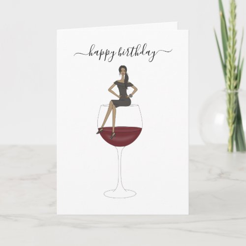 Happy Birthday _ Wine Glass Card
