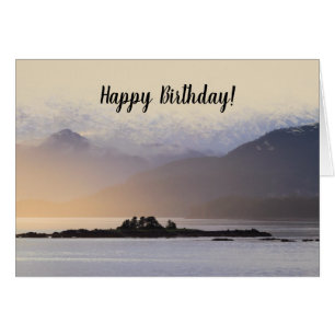 Happy Birthday Wish Misty Mountains Greeting Cards