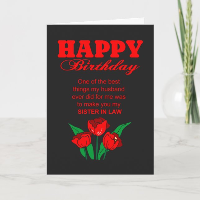 Happy birthday wish sister in law card (Front)