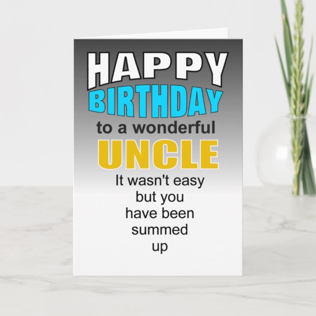 Happy birthday wish to a favorite uncle card (Front)