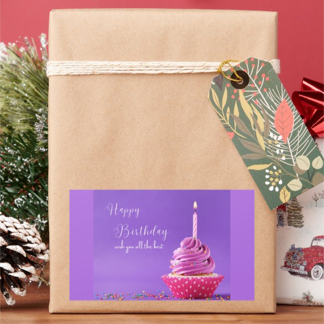 Happy Birthday Wish you all the best Rectangular Sticker (Holiday)