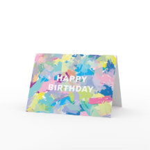 Happy Birthday Wishes Abstract Art Card