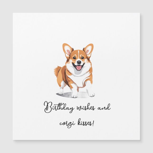 'Happy Birthday Wishes And Corgi Kisses' Adorable  (Front)