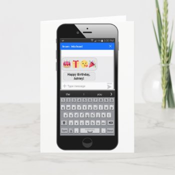 Happy Birthday Wishes As Text Message On Phone Card by uterfan at Zazzle