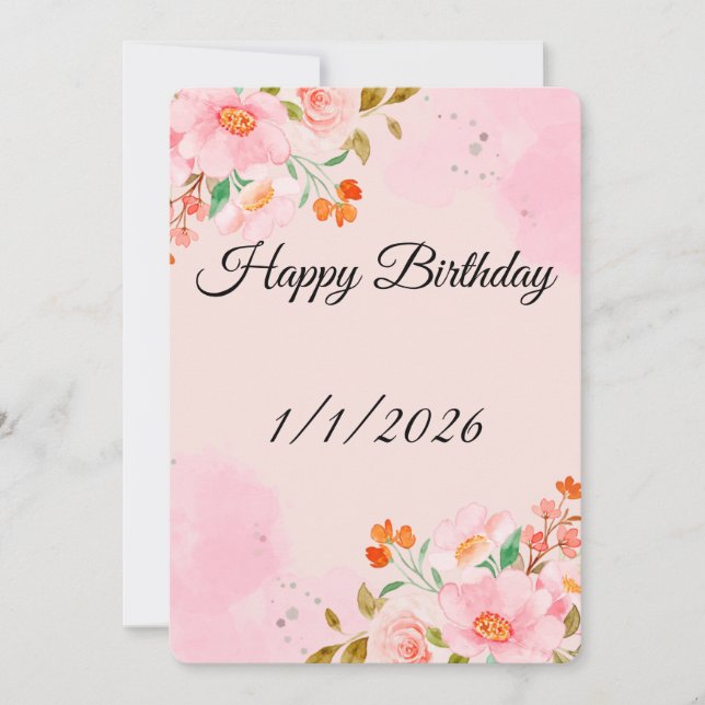 Happy Birthday Wishes Card (Front)