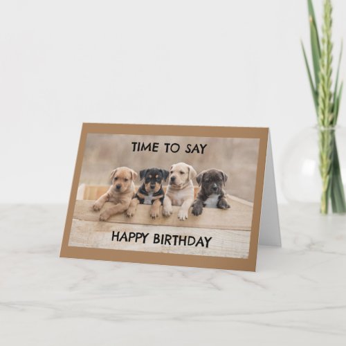 HAPPY BIRTHDAY WISHES  CUTE PUPPIES CARD