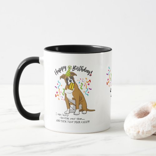 Happy Birthday Wishes from Your Boxer Dog Buddy Mug