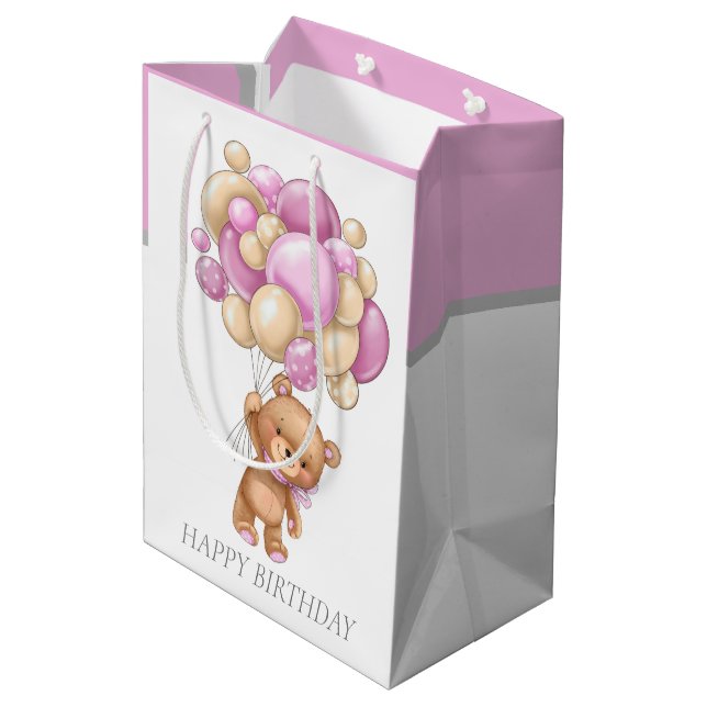  Happy Birthday Wishes Medium Gift Bag (Back Angled)