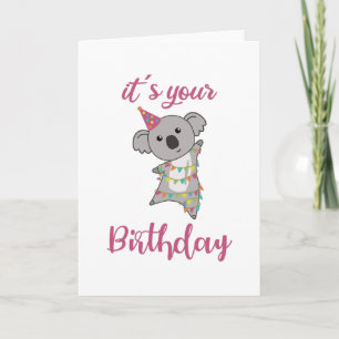 Happy Birthday Wishes To You Koala Cute Animals Card