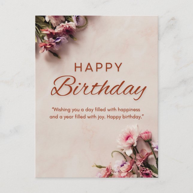 Happy birthday wishing  postcard (Front)