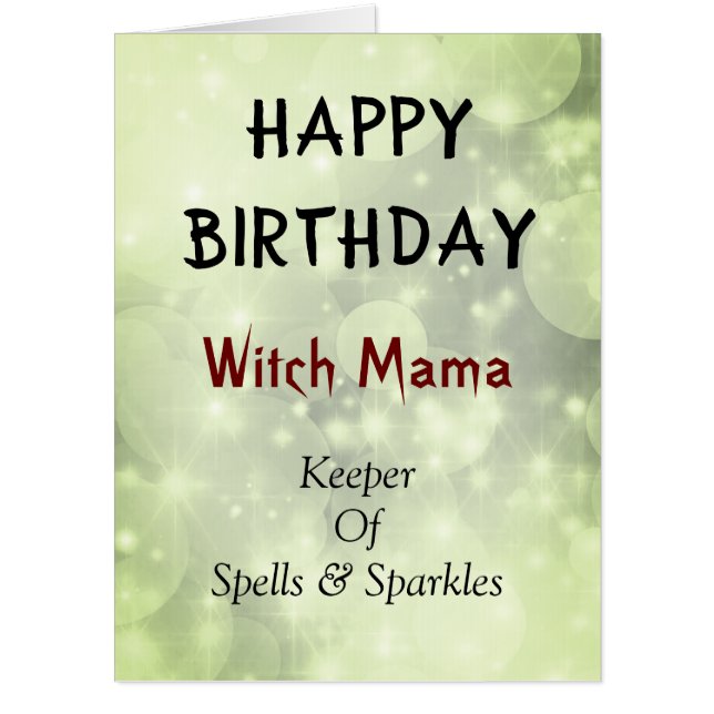 Happy Birthday Witch Mama design Card (Front)
