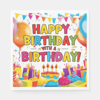 Happy Birthday with a Birthday  Napkins