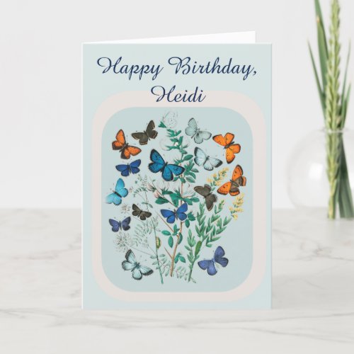 Happy Birthday with a Bunch Butterflies Holiday Card