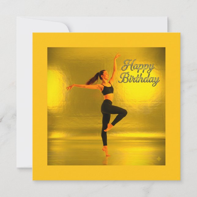 HAPPY BIRTHDAY WITH A DANCING GIRL CARD (Front)