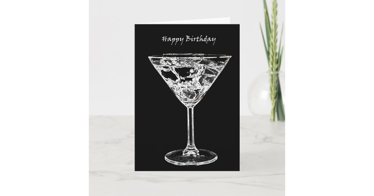 Happy Birthday with a Martini Card | Zazzle