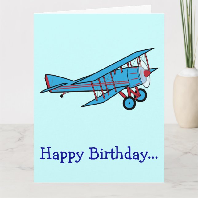 Happy Birthday with Airplane from the Whole Gang Card (Front)