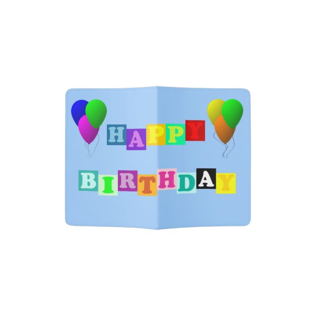 Happy Birthday With Balloons by Shirley Taylor Passport Holder (Opened)