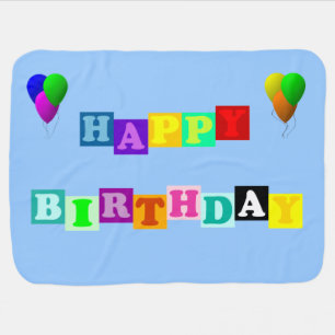 Happy Birthday with Balloons by Shirley Taylor Swa Baby Blanket