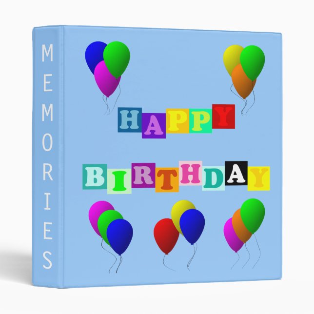 Happy Birthday with Balloons by ShirleyTaylor Binder (Front/Spine)