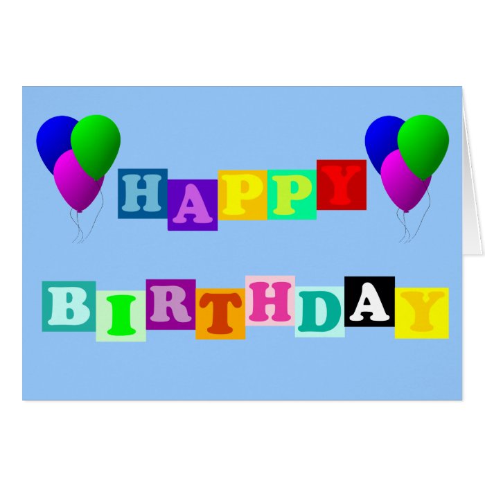 Happy Birthday with Balloons Greeting Cards