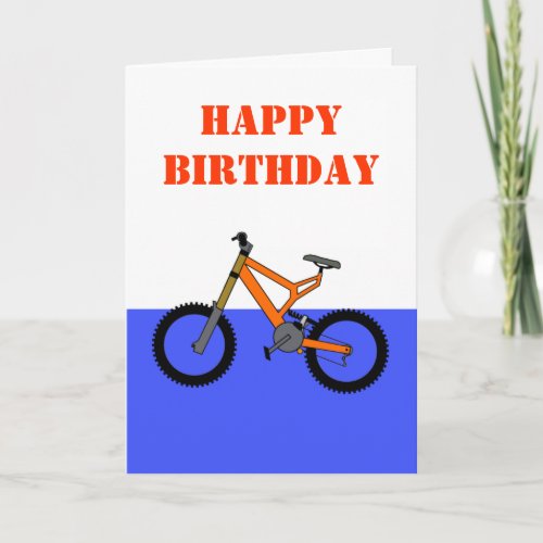 Happy Birthday with bike bicycle pushbike Card