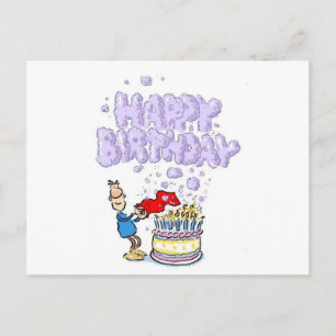 Happy Birthday with birthday cake candles Postcard