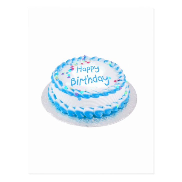 Happy birthday with blue frosting postcards