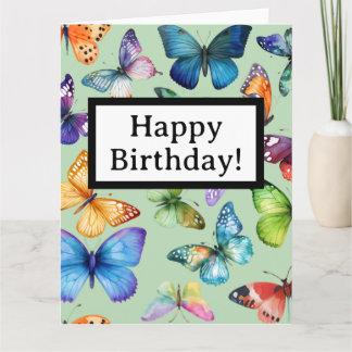 Happy Birthday With Butterflies Card