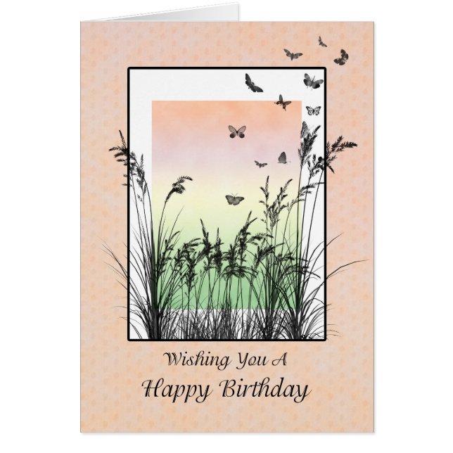 Happy Birthday with butterflies Cards (Front)